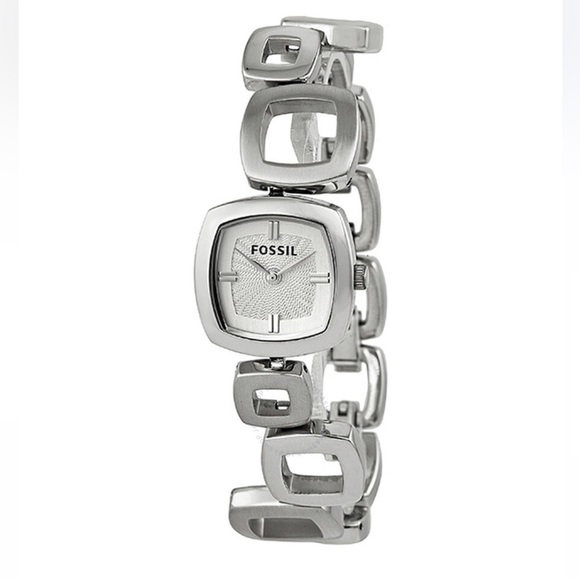 FOSSIL Core Square Link Stainless Steel Silver Dial Ladies Watch - Picture 2 of 9